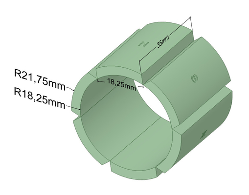 kaufen Segment-Neodym-Magneten NiCuNi-Beschichtung des Bogen-N52 für Motoren online manufacture